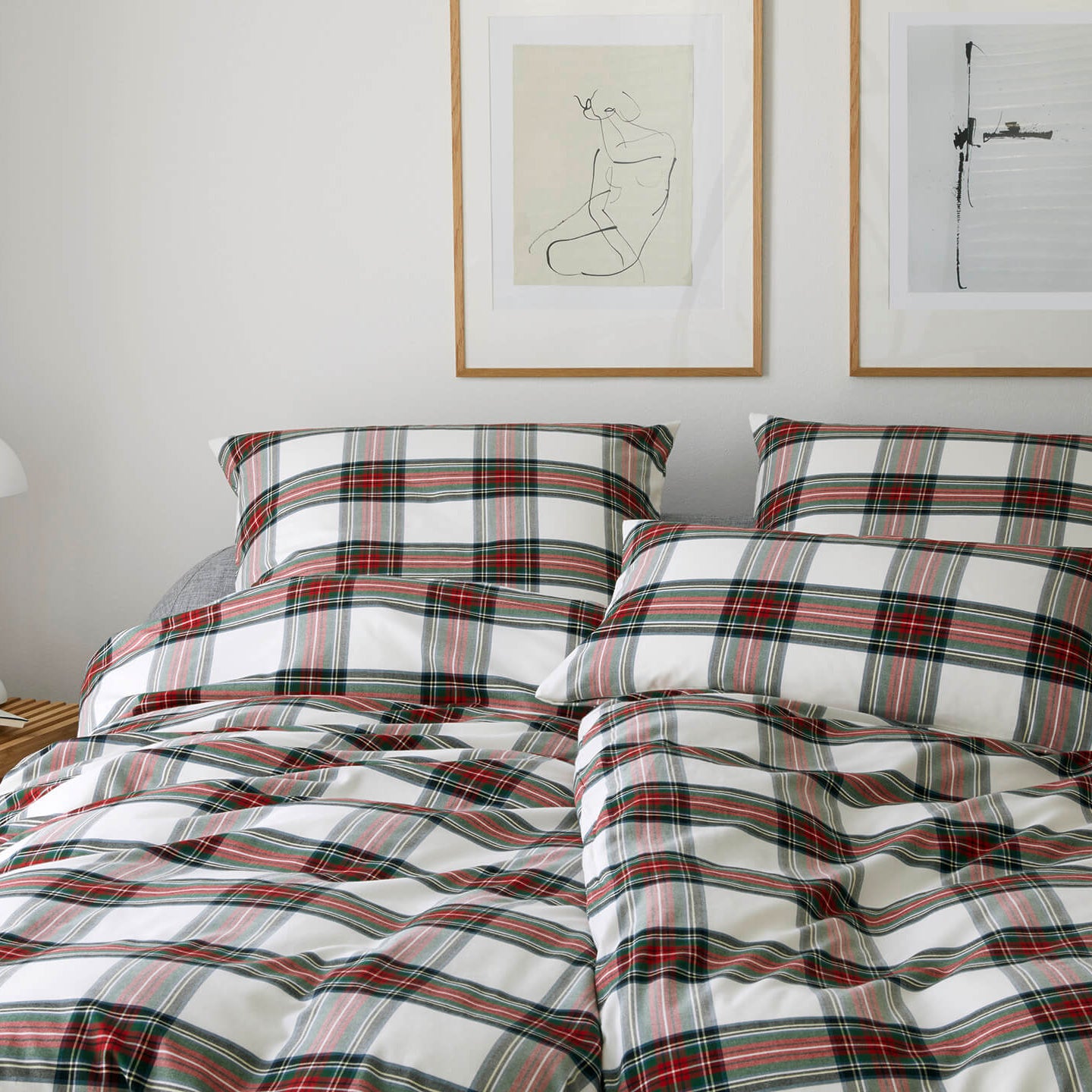 Softflanell Bettwäsche Westminster Wine in Karo Schlafzimmer #farbe_Westminster Wine