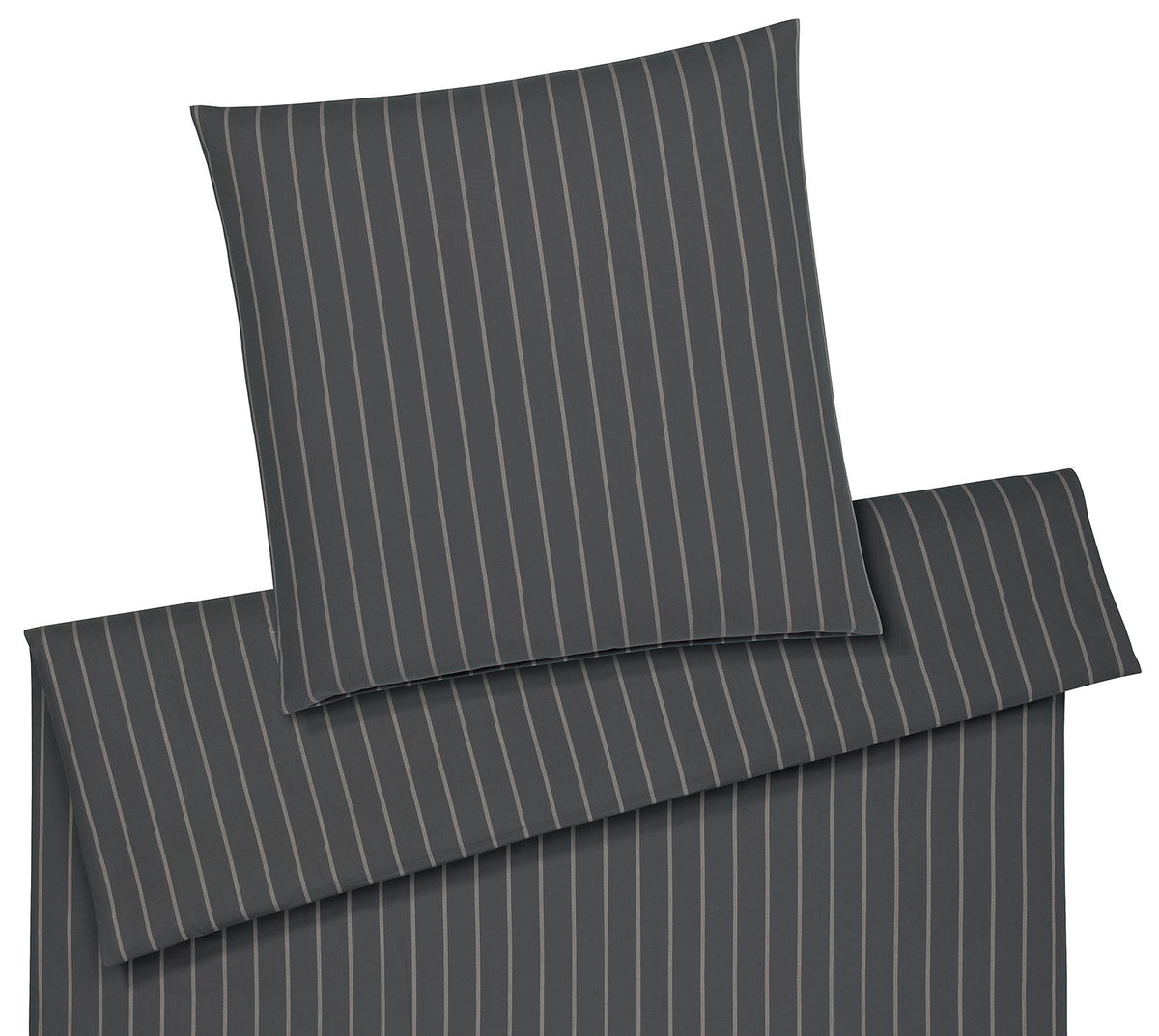 Softflanell Bettwäsche Winston in Anthra Streifen Freisteller #farbe_Winston Anthra