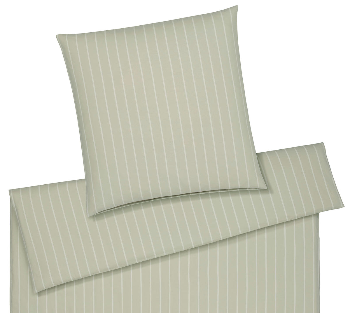 Softflanell Bettwäsche Winston in Pastellgrün Streifen Freisteller #farbe_Winston Pastellgrün