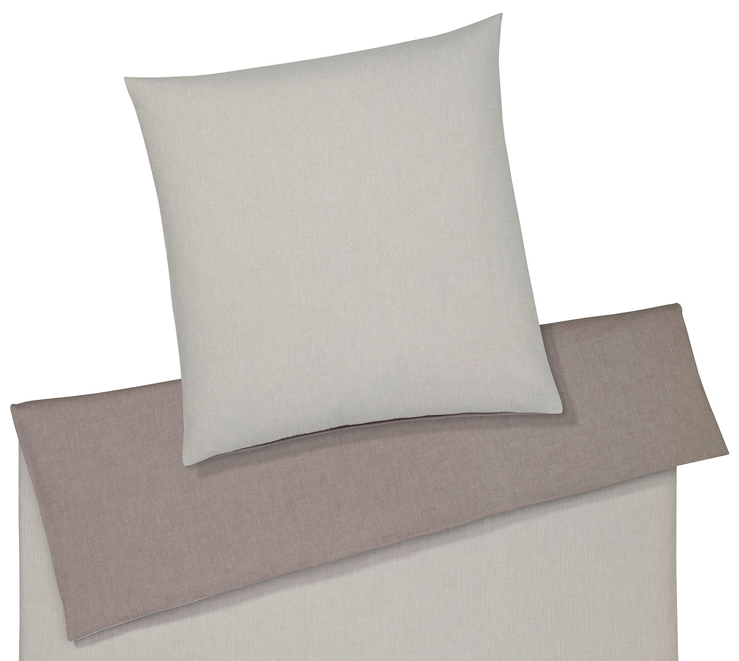 Softflanell Wende Bettwäsche Tender Marone in Uni Streifen Freisteller #farbe_Tender Marone