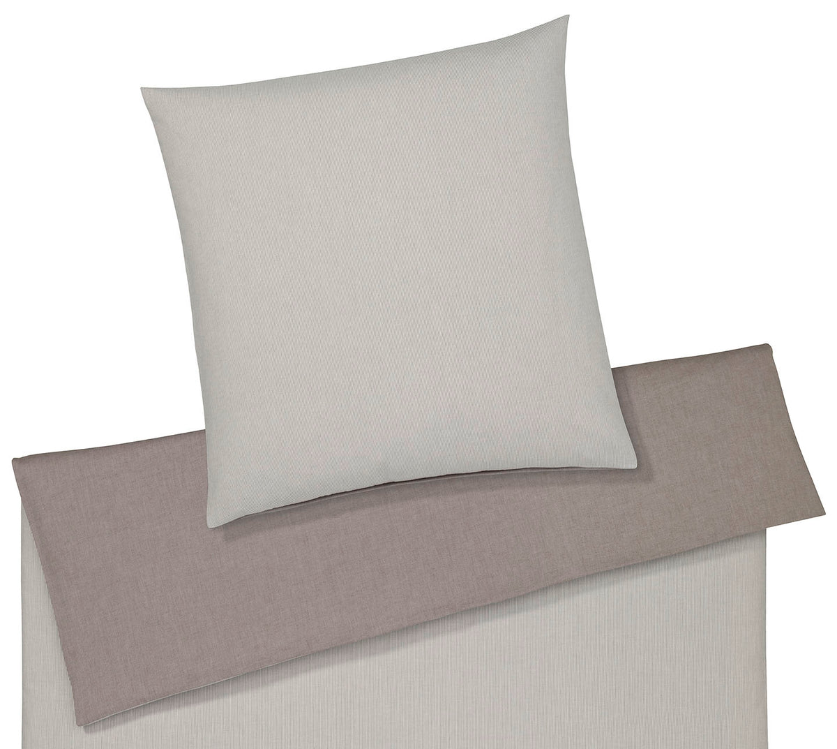 Softflanell Wende Bettwäsche Tender Marone in Uni Streifen Freisteller #farbe_Tender Marone
