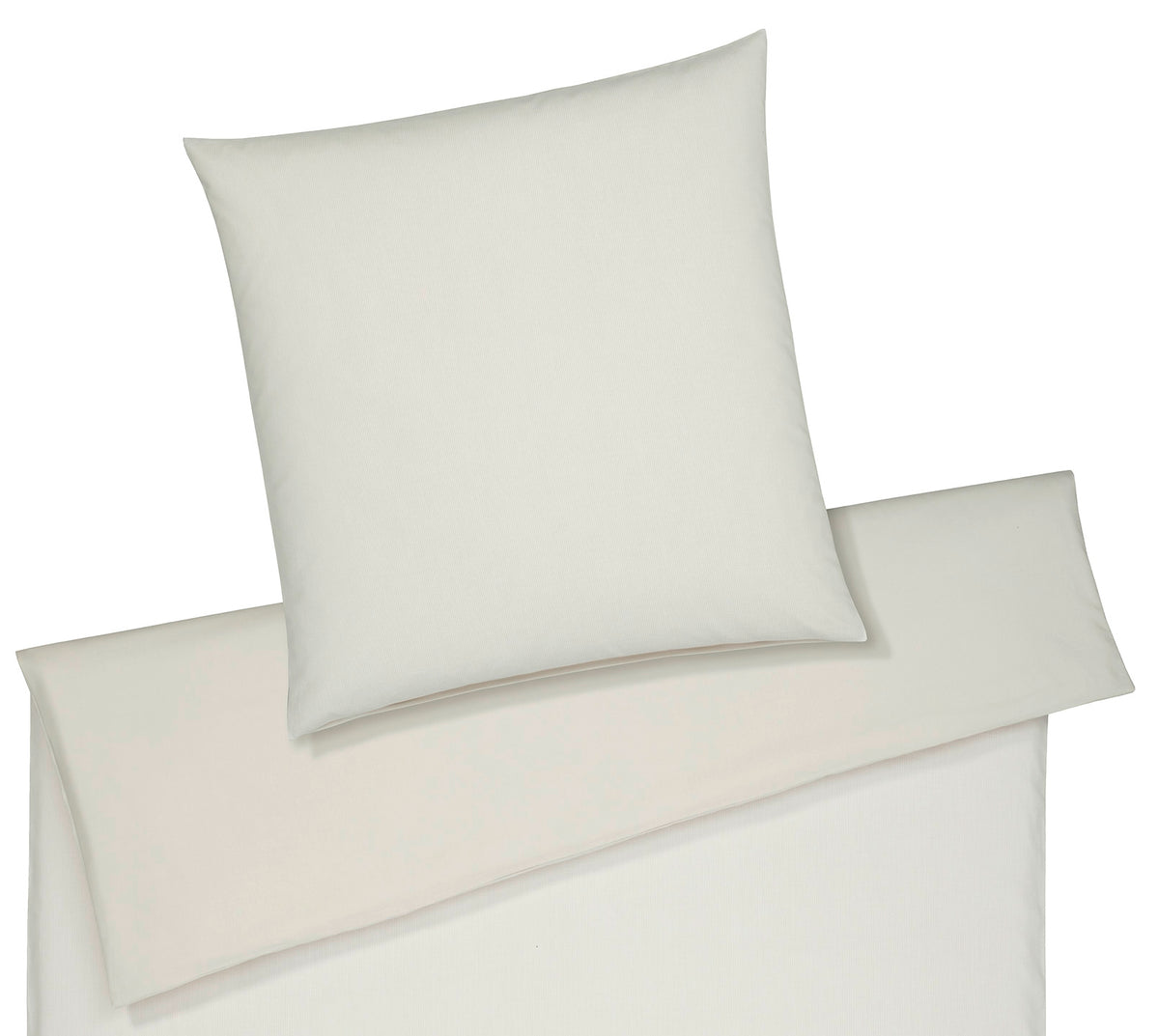 Softflanell Wende-Bettwäsche Tender in Natur Uni Streifen Freisteller #farbe_Tender Natur