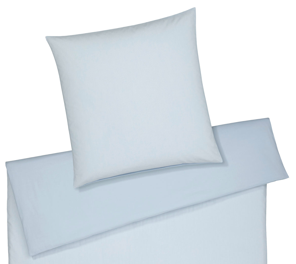 Softflanell Wende-Bettwäsche Tender in Hellblau Uni Streifen Freisteller #farbe_Tender Hellblau