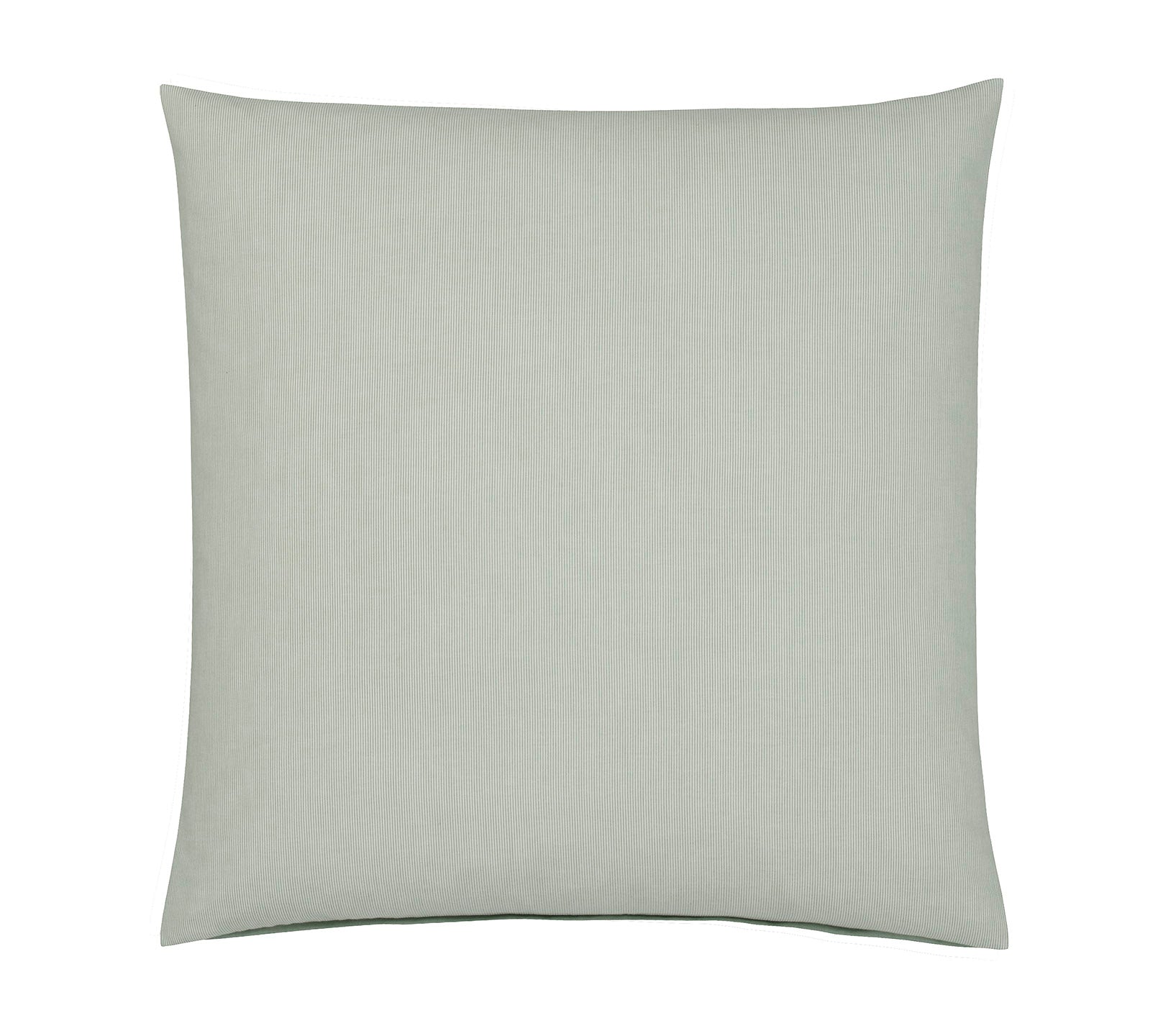 Softflanell Wende Bettwäsche Tender Tannengrün in Uni Streifen Kissen #farbe_Tender Tannengrün