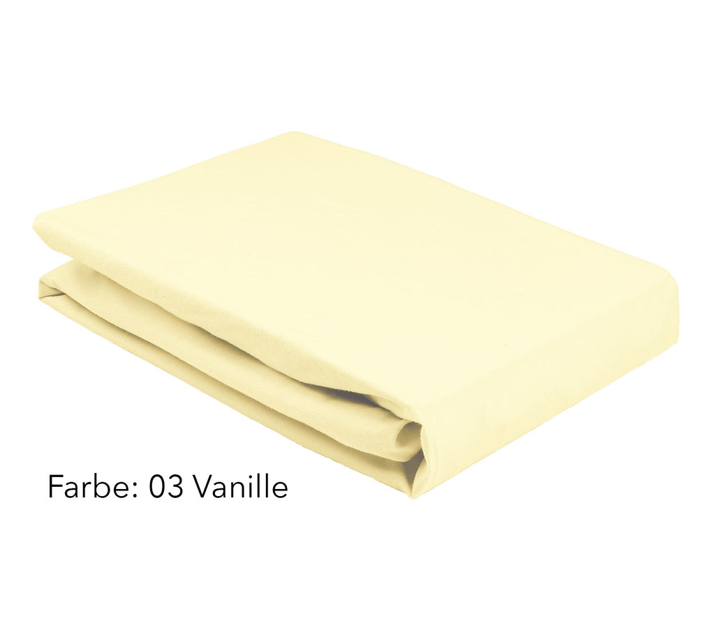 Softes Spannbettlaken Jersey Farbe Hellgelb Vanille #farbe_Vanille 