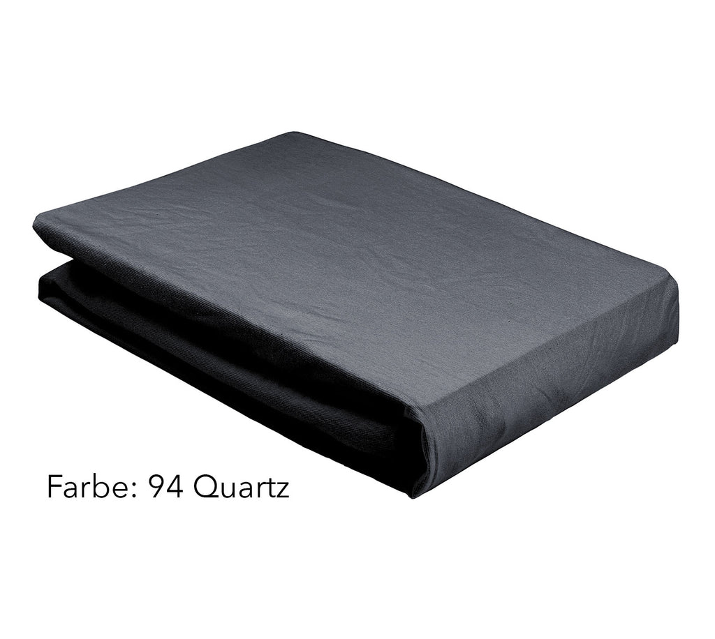 Jersey Spannbettlaken in Quartz gefaltet #farbe_Quartz