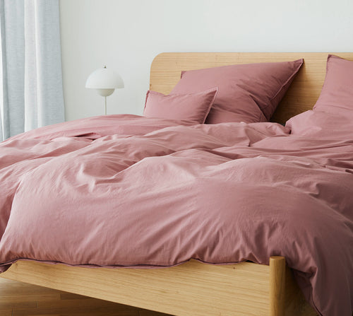 Washed Cotton Bettwaesche Crisp in Rot Schlafzimmer #farbe_Blush