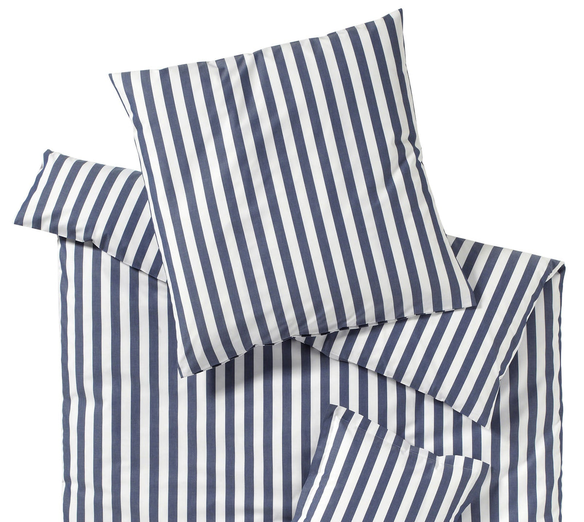 Web Perkal Bettwaesche Lido in Marine Streifen Freisteller #farbe_Lido Marine 