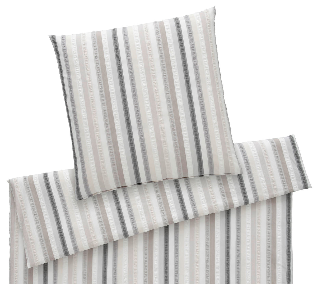 Web-Seersucker Bettwäsche Julia in Multi Natur Streifen Freisteller #farbe_Julia Multi-Natur