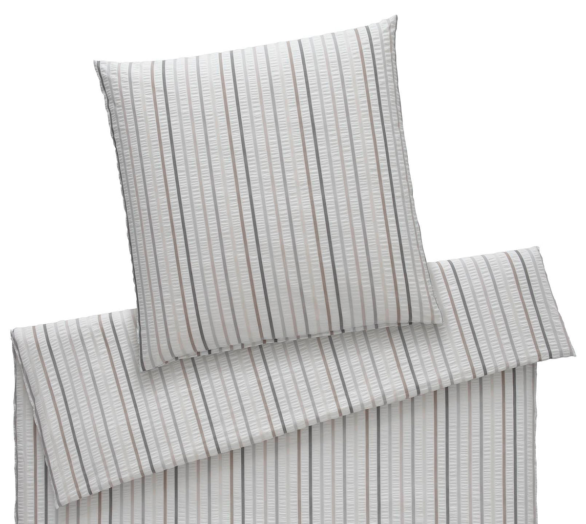 Web-Seersucker Bettwäsche Paula in Multi-Natur Streifen Freisteller #farbe_Paula Multi-Natur