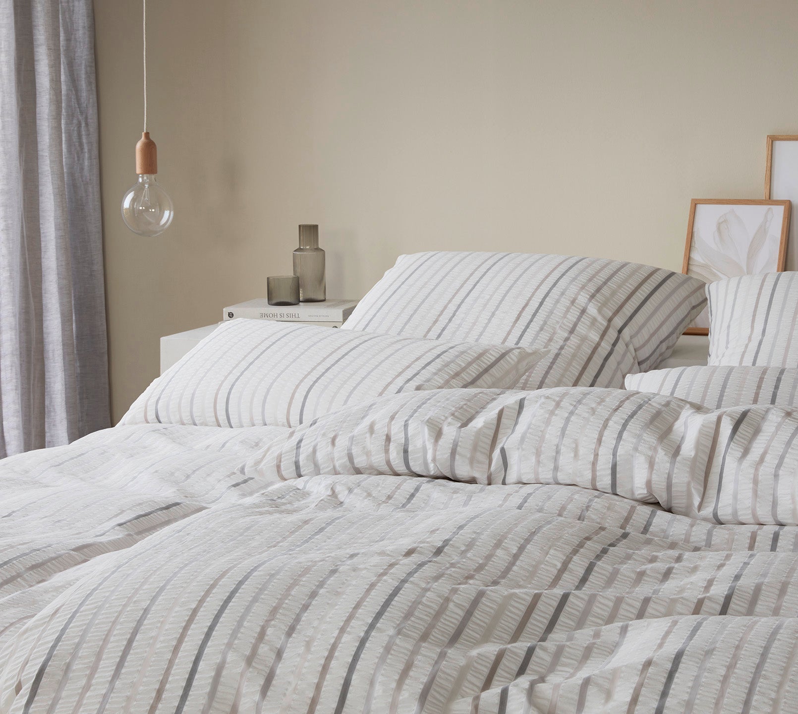 Web-Seersucker Bettwäsche Paula in Multi-Natur Streifen Schlafzimmer #farbe_Paula Multi-Natur