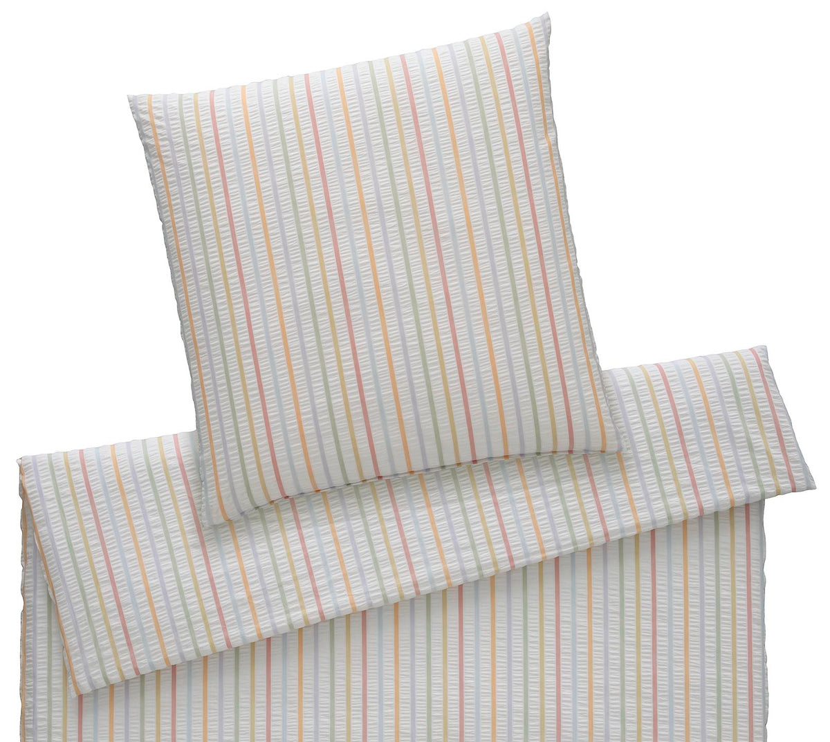 Web-Seersucker Bettwäsche Paula in Multi-Pastell Streifen Freisteller #farbe_Multi-Pastell