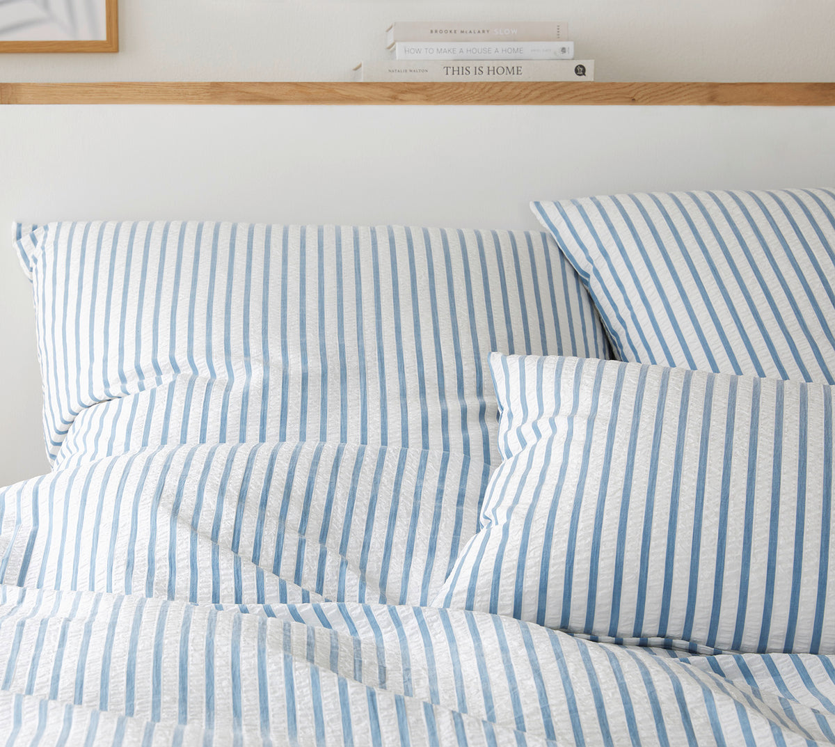 Web-Seersucker Bettwaesche Vimmerby in Himmelblau Streifen Schlafzimmer #farbe_Himmelblau