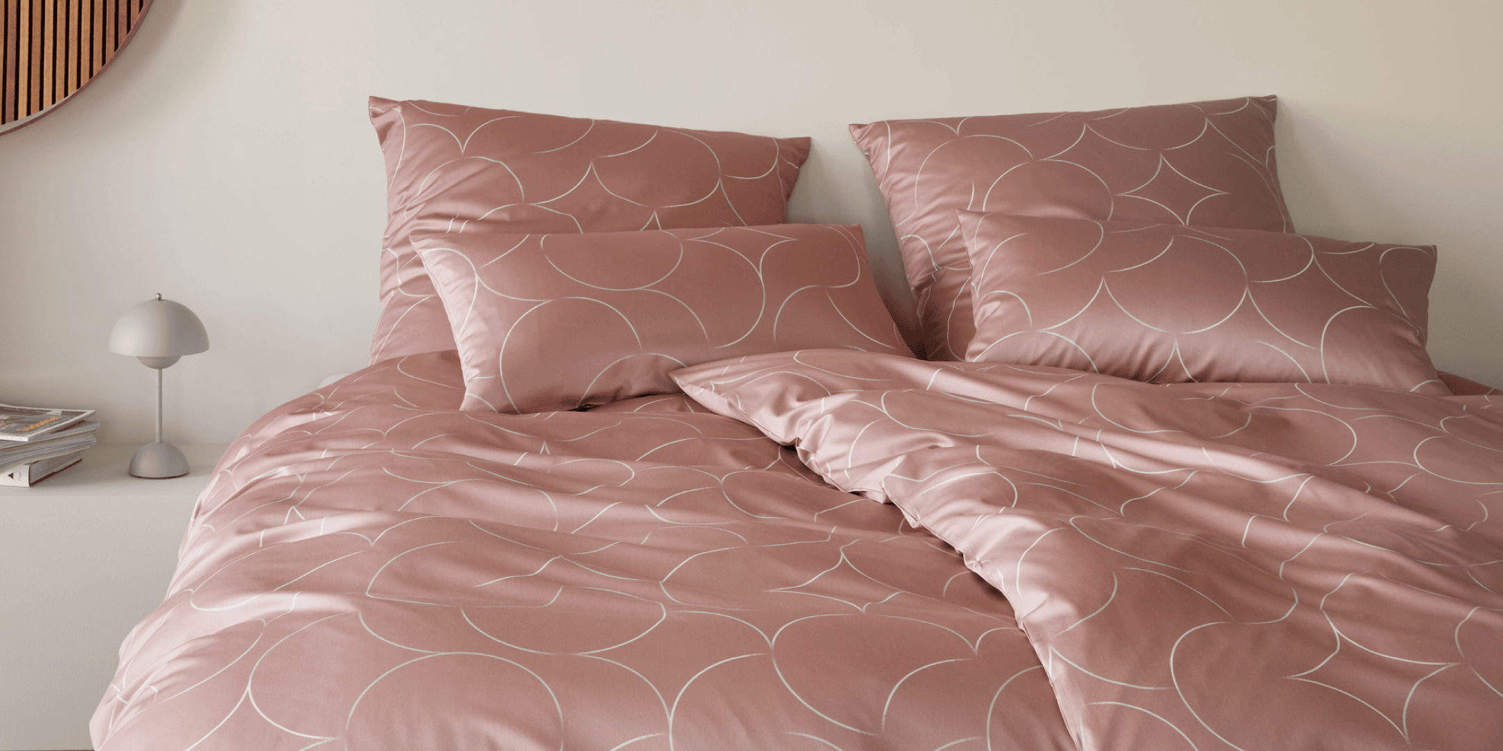 Satin Bettwäsche Circus Kreise in Rose Schlafzimmer Desktop