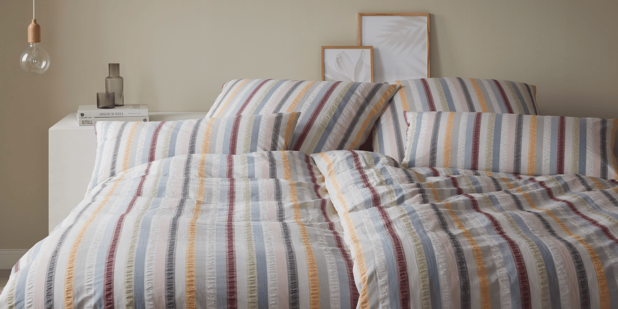 Web Seersucker Bettwäsche Julia Bunt Streifen Schlafzimmer