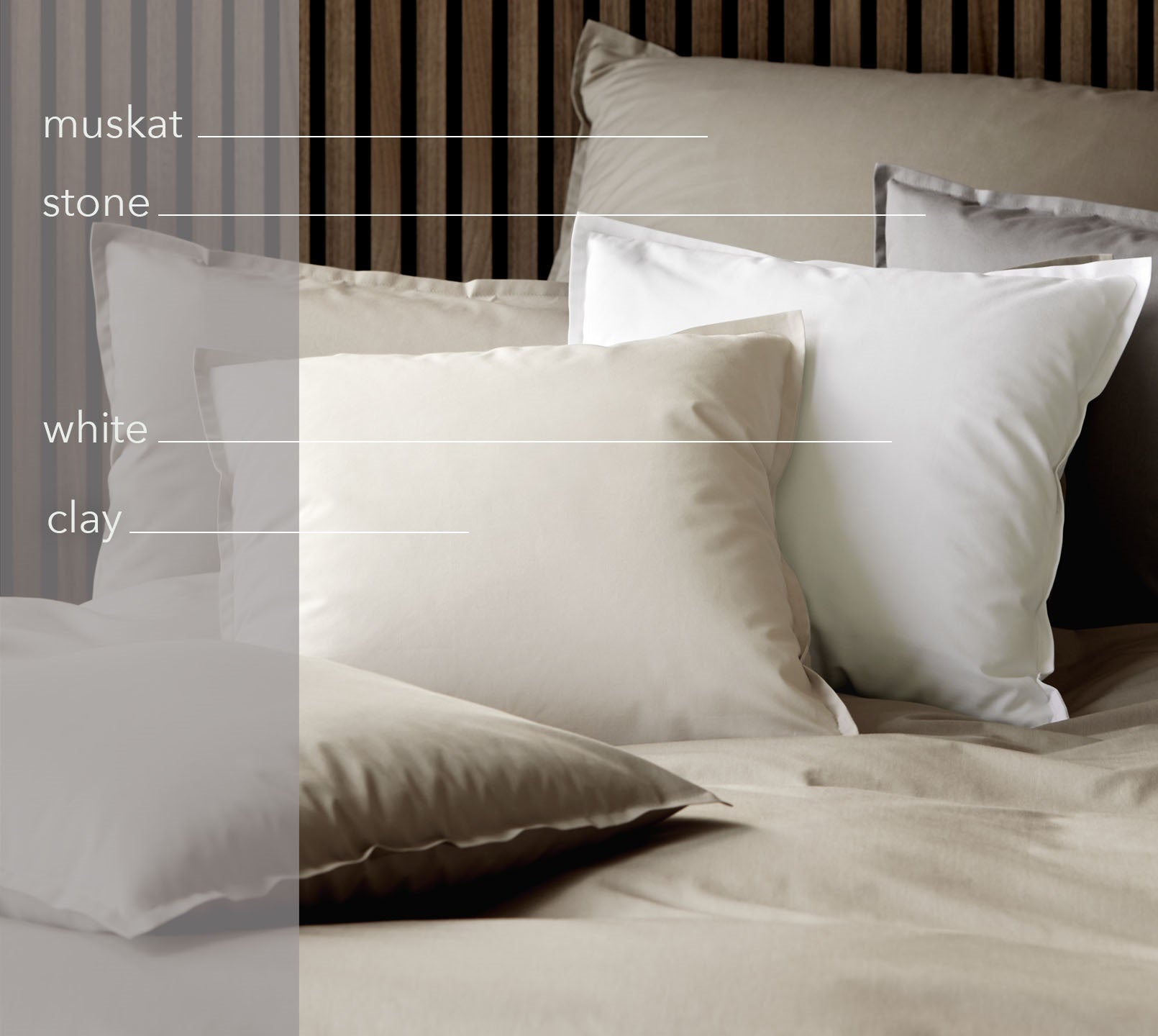 Washed Cotton Bettwäsche #farbe_Crisp Weiß #farbe_Crisp Muskat #farbe_Crisp Stone #farbe_Crisp Clay