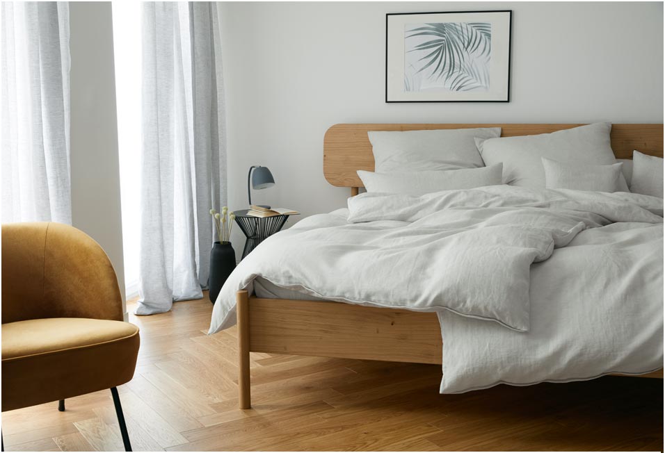 Milieu Bild der aufgezogenen elegante Breeze Bettwäsche in Kreide mit einem Reißverschluss 