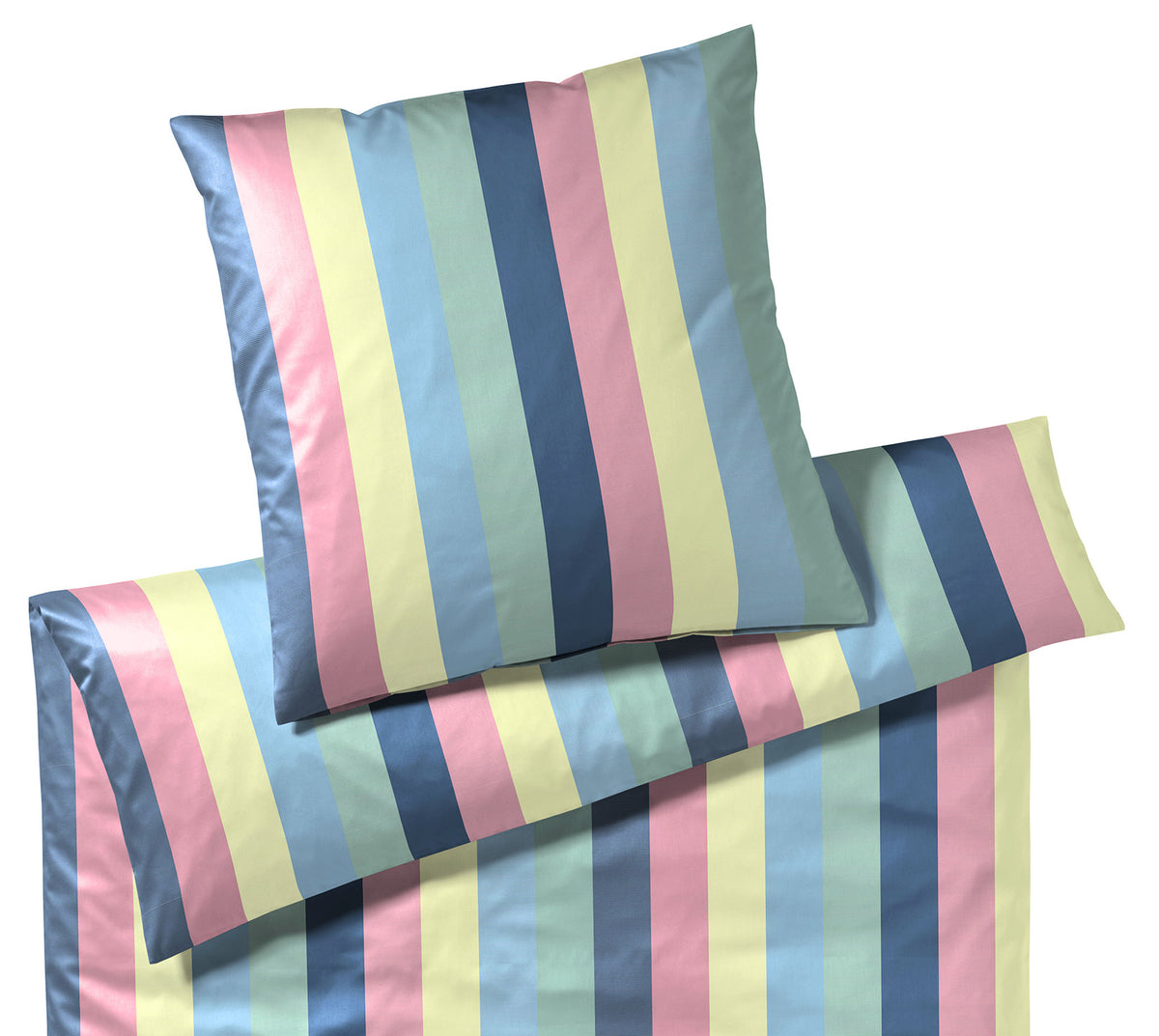 Satin Bettwäsche Tinted mit Streifen Schlafzimmer #farbe_Tinted Pink