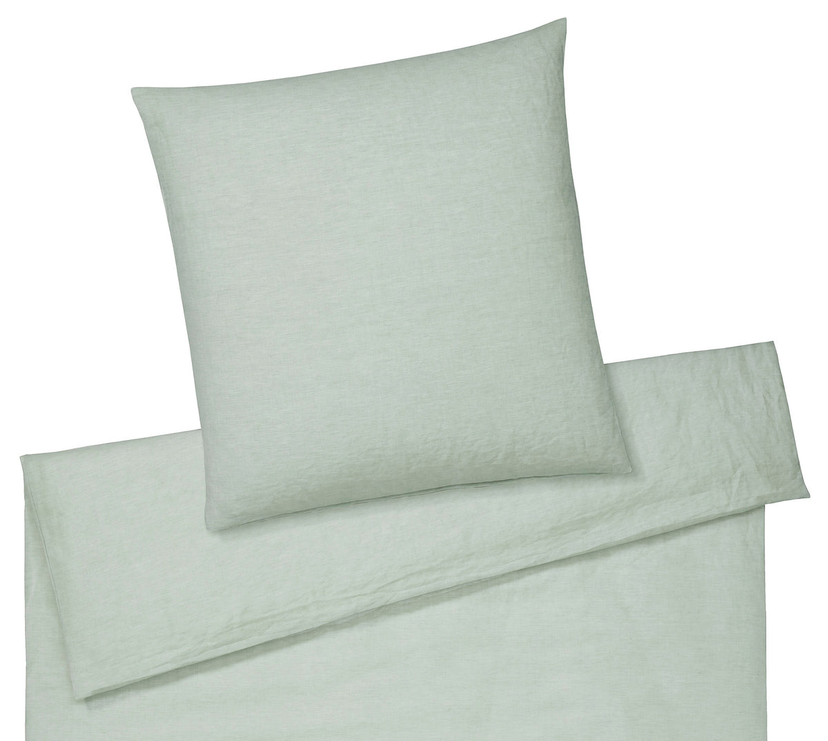 Halbleinen Bettwäsche Breezee in Pistazie Freisteller #farbe_Pistazie
