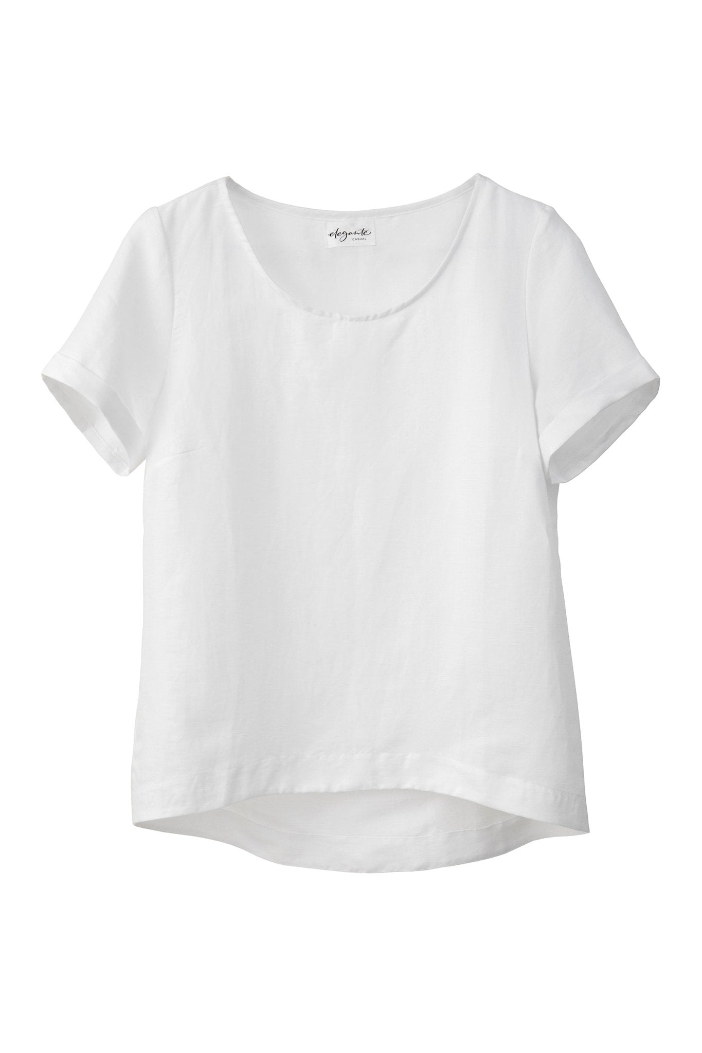 Halbleinen Homewear Shirt in Weiß Freisteller