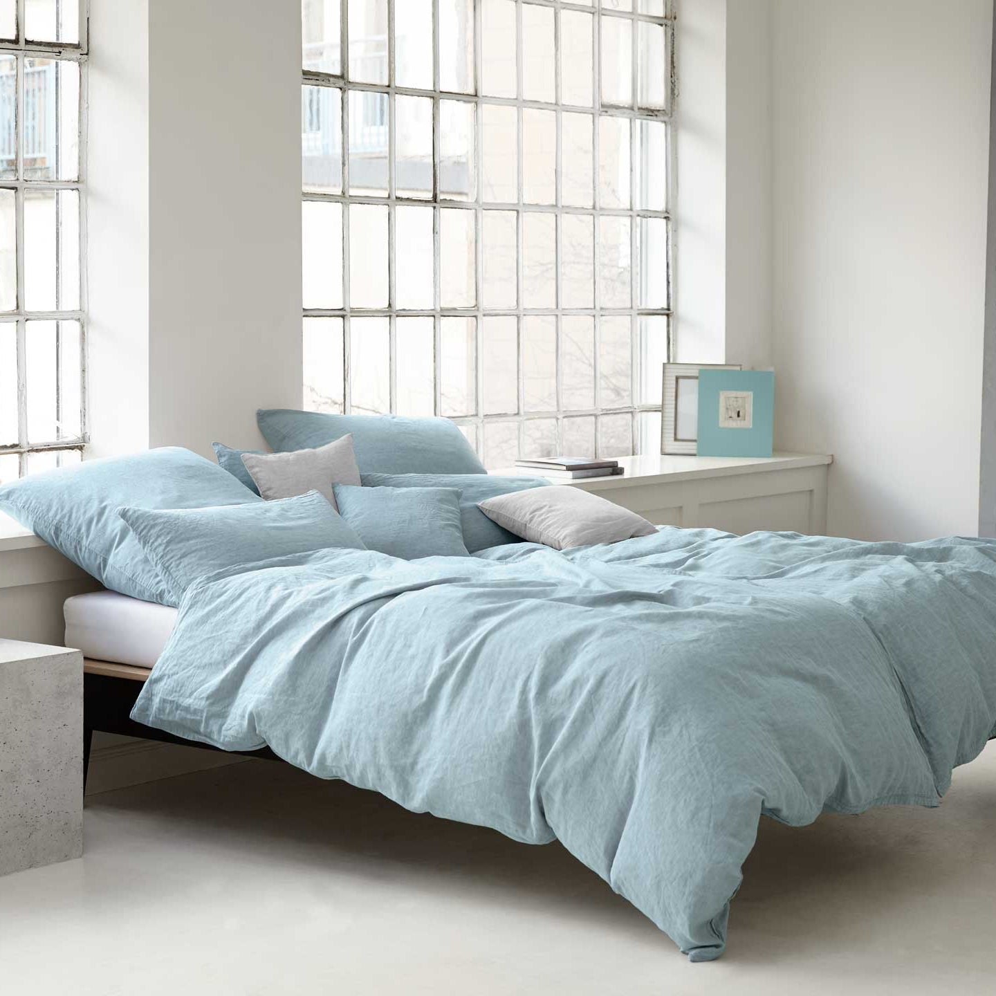 Leinen Bettwäsche Pure in Pastell-Grün Uni Schlafzimmer #farbe_Pure Pastell-Grün