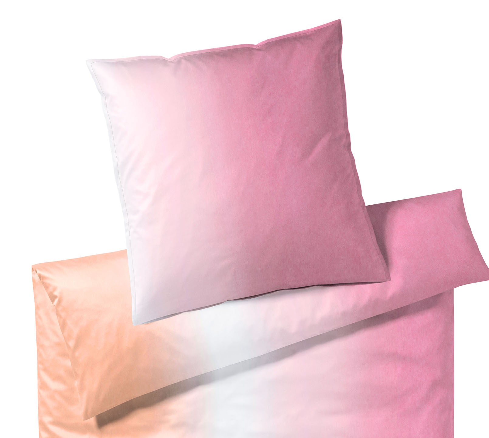 Satin Bettwaesche Shades in Pink Farbverlauf Freisteller