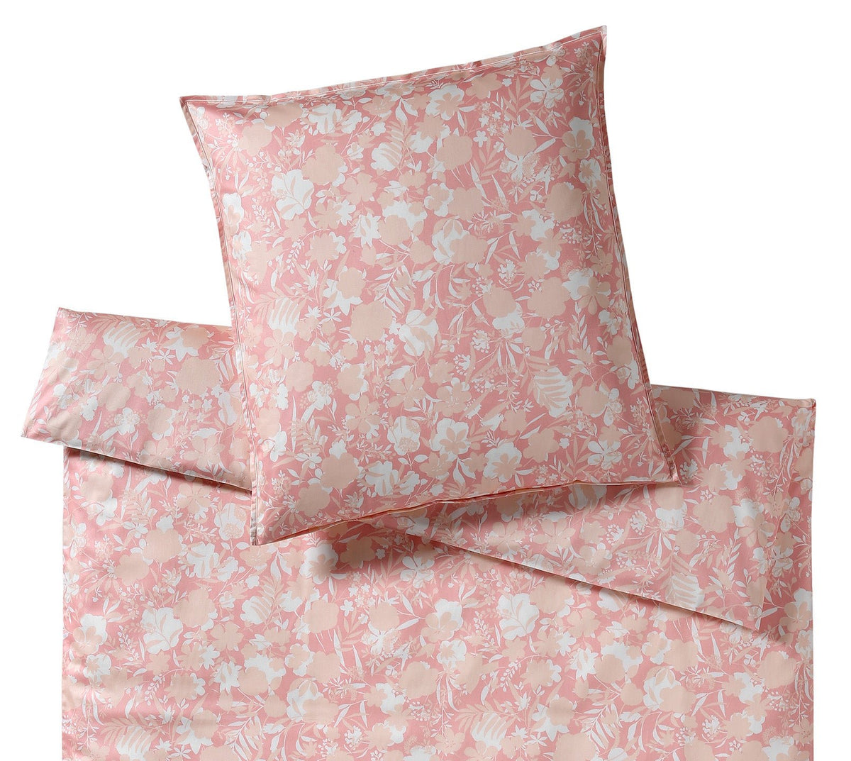 Satin Bettwäsche Shibui in Koralle Blüten Freisteller #farbe_Koralle #farbe_Koralle
